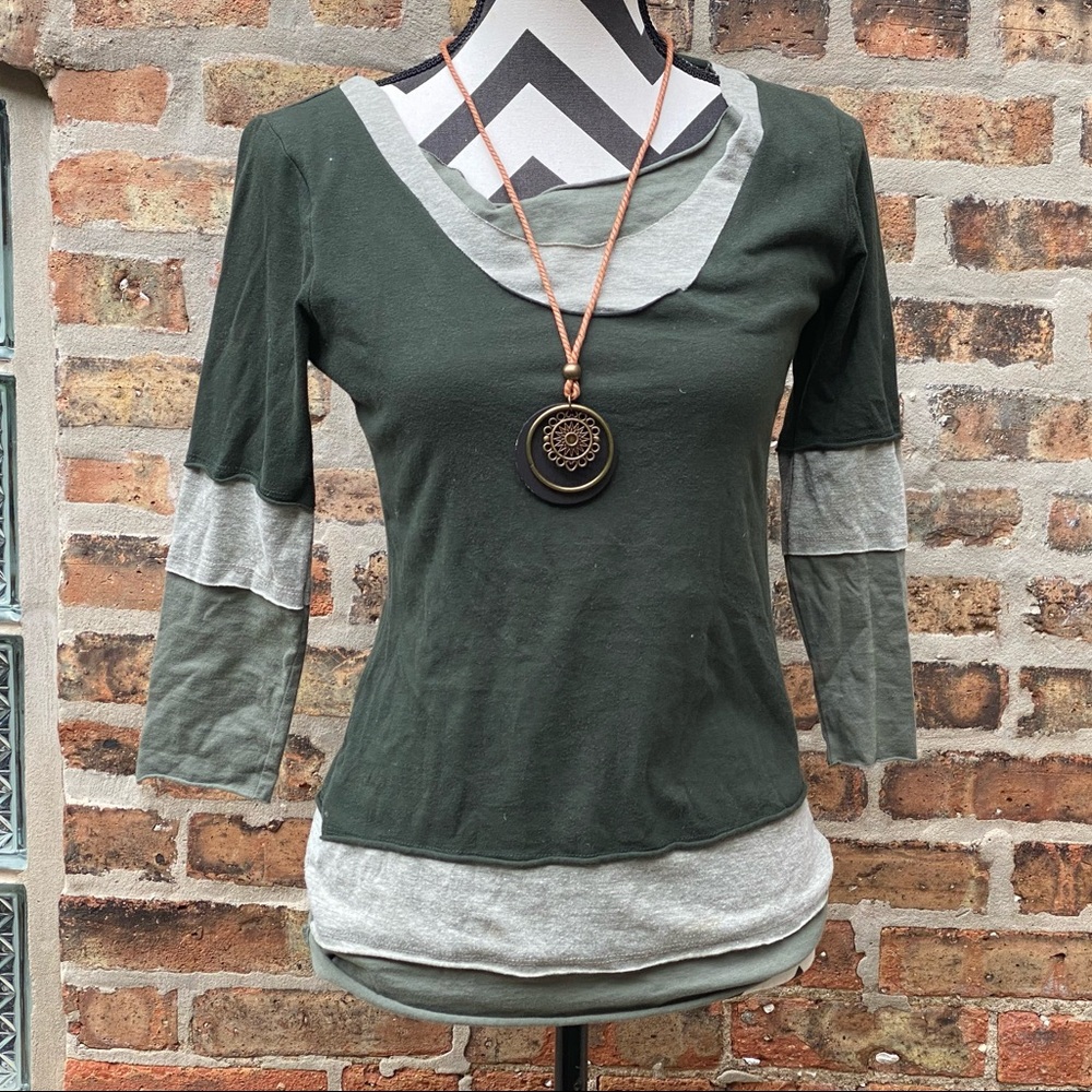 Super soft hipster 3-layer cotton tee built in one top